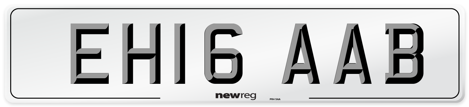 EH16 AAB Number Plate from New Reg